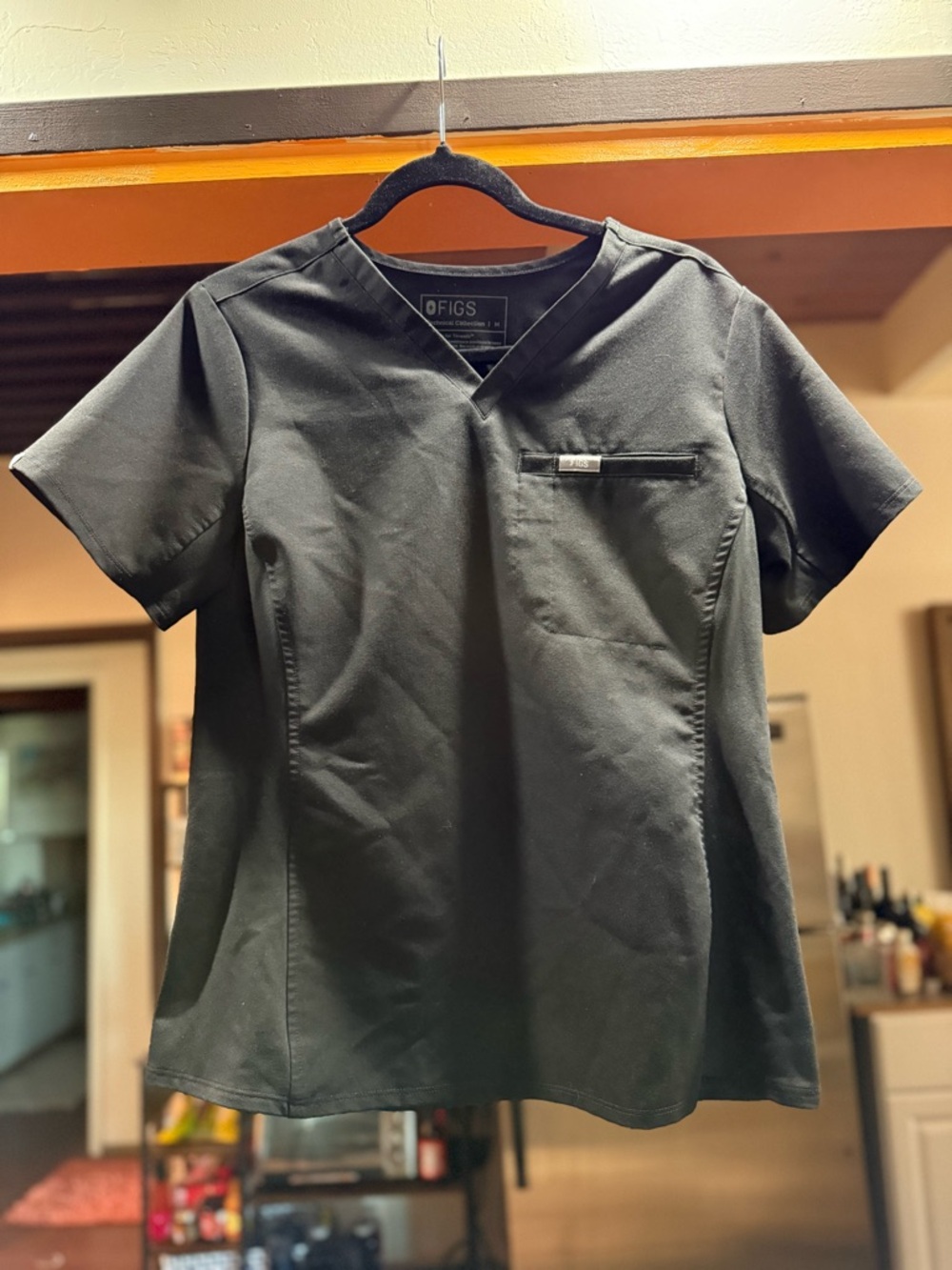 Figs Limited Edition Scrub Top Black Medium